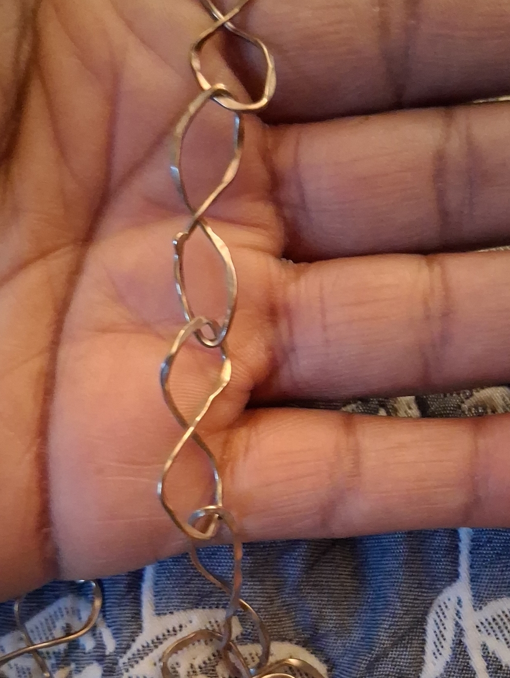 Delicate sterling Silver Twisted Link Necklace - Women Jewelry